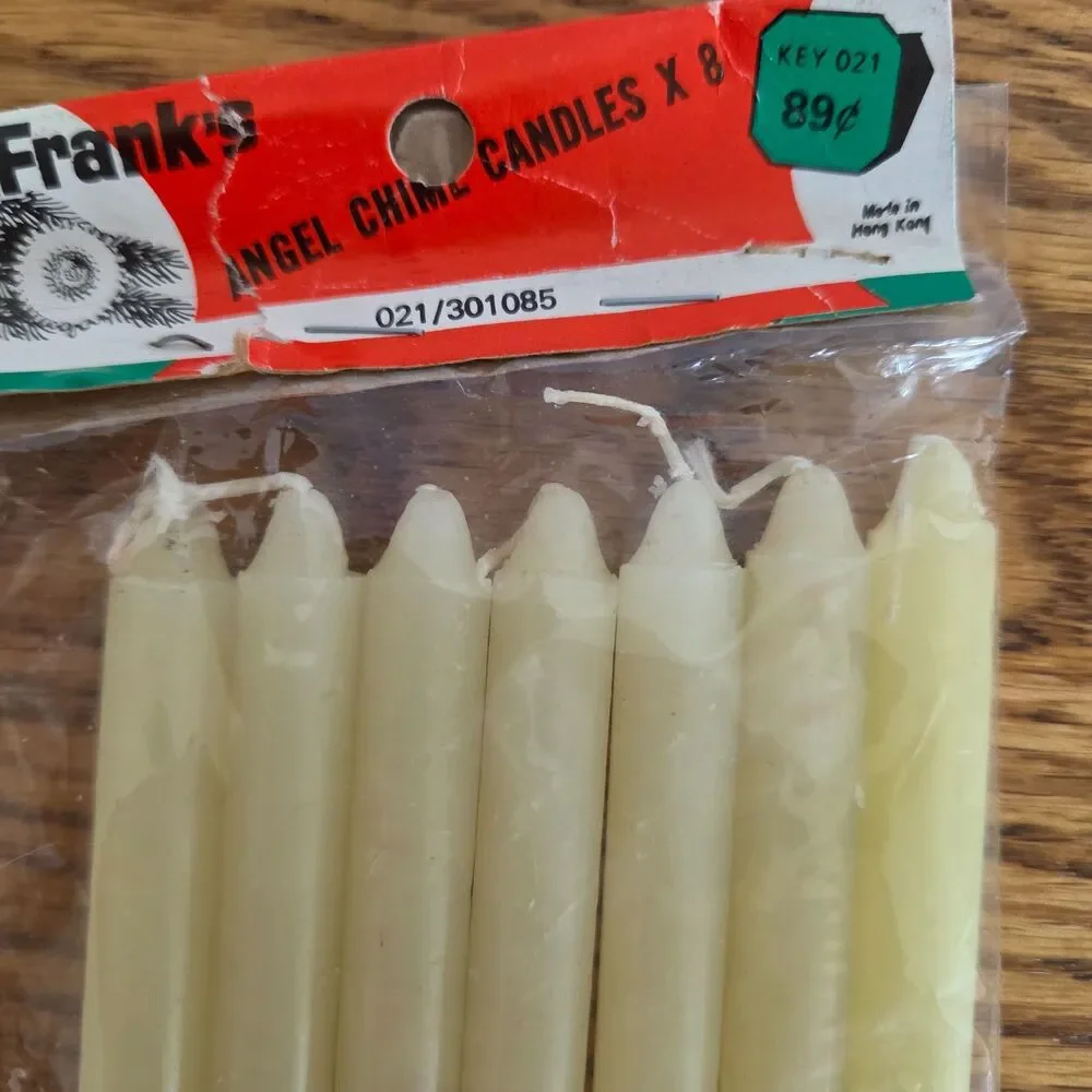 Vintage Frank's Angel Chime Candles White 7-Pack Made in Hong Kong New Old Stock